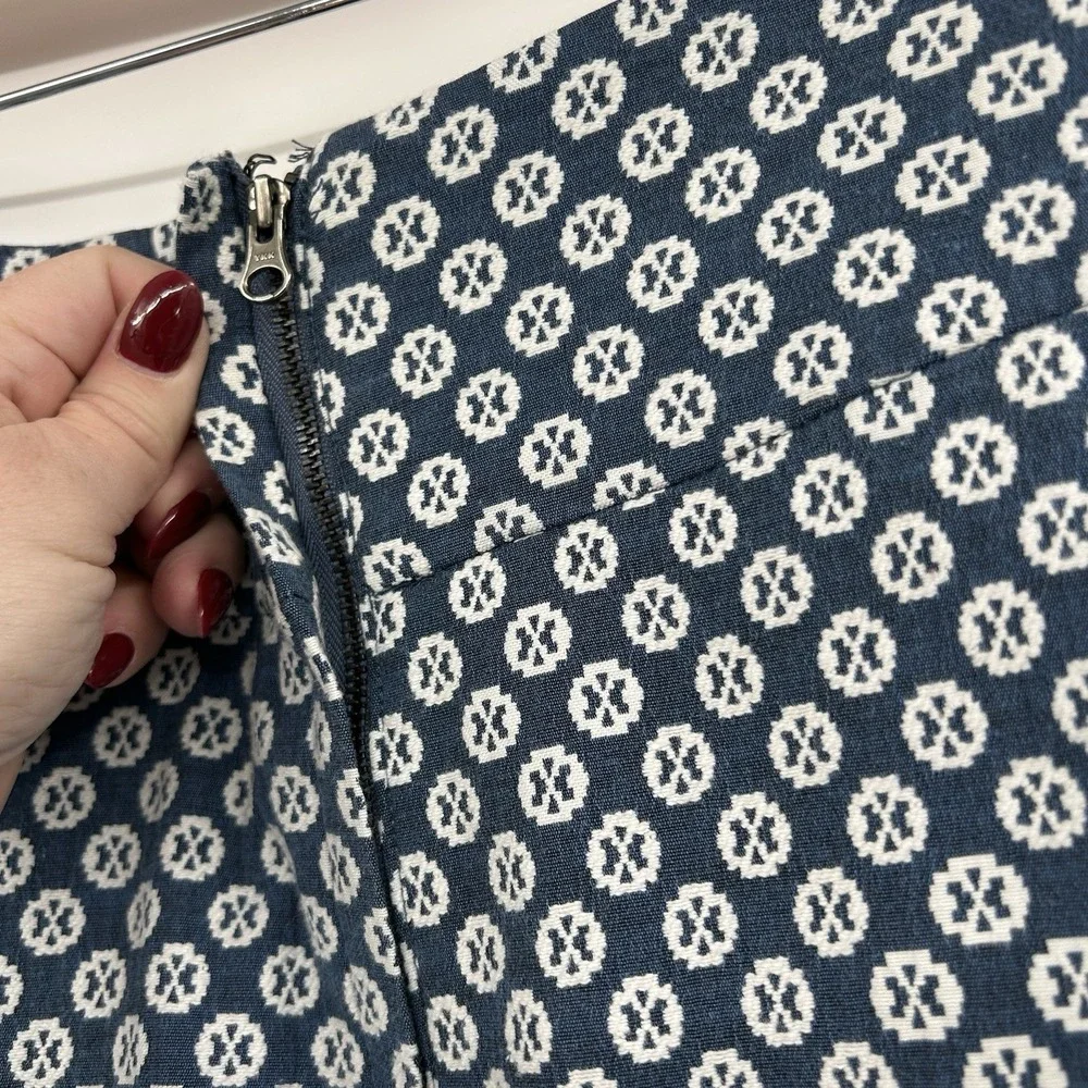 Anthropologie Maeve‎ Womens Fourth Street Swing Skirt Size 8 Blue Cottage Boho